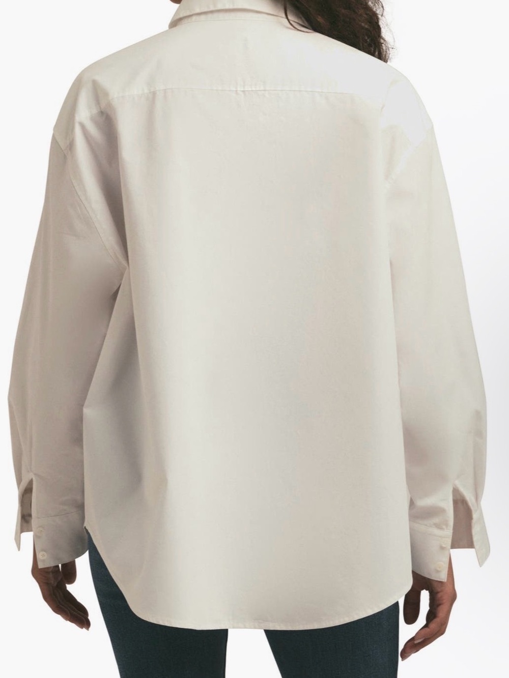 Favorite Daughter White Zip-Front Oversized Shirt. - Picture 4 of 8